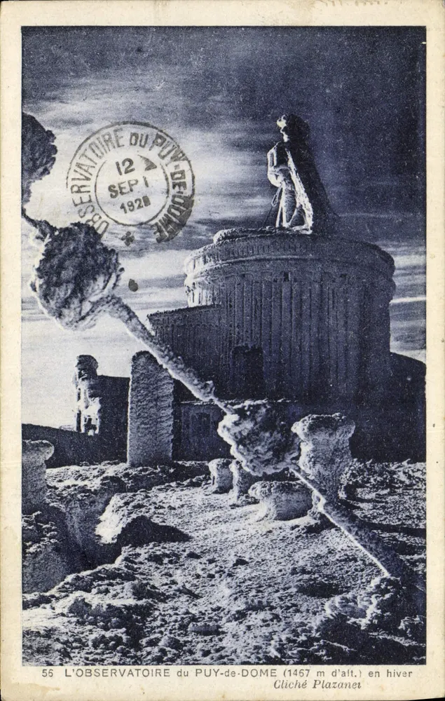 Das Observatorium von Puy-de-Dôme (1467 m Höhe) im Winter — Cliché Plazanet — Nr. 56 - Vorderseite