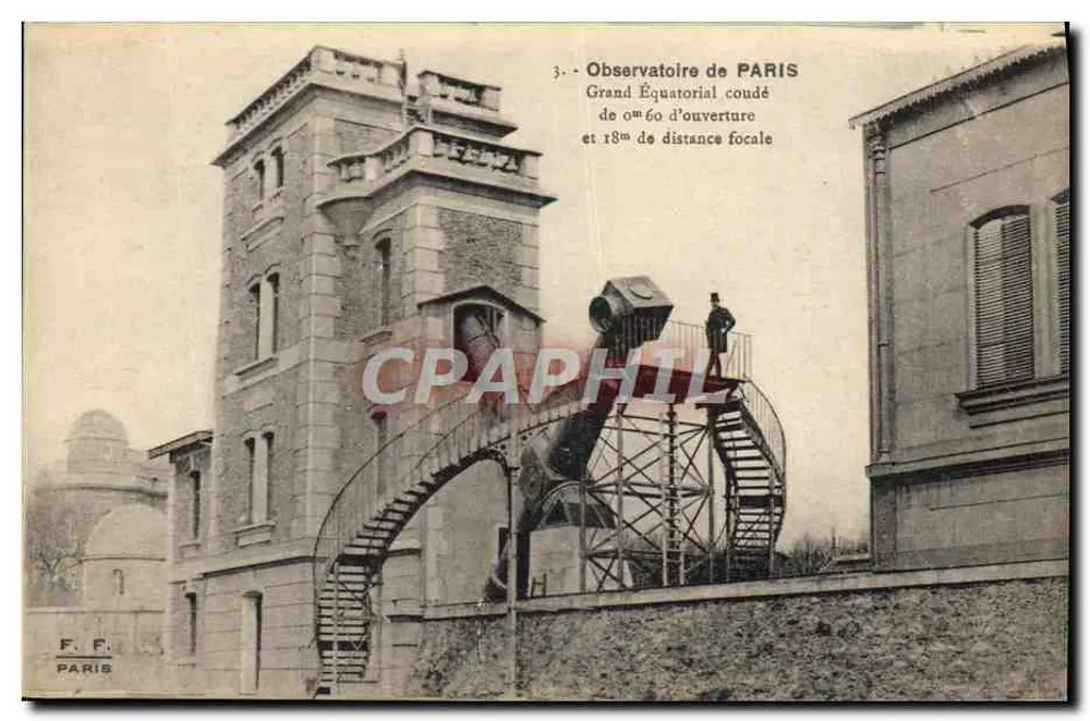Observatorium von PARIS — Großes Coudé-Äquatorialteleskop — F. F. PARIS, Nr. 3 - Vorderseite