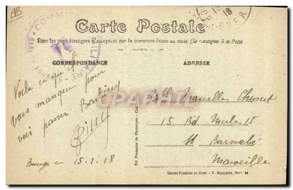 Bourges — Astronomisches Observatorium des Abbé Moreux — Verlag E.M.B. Nr. 339 - Rückseite