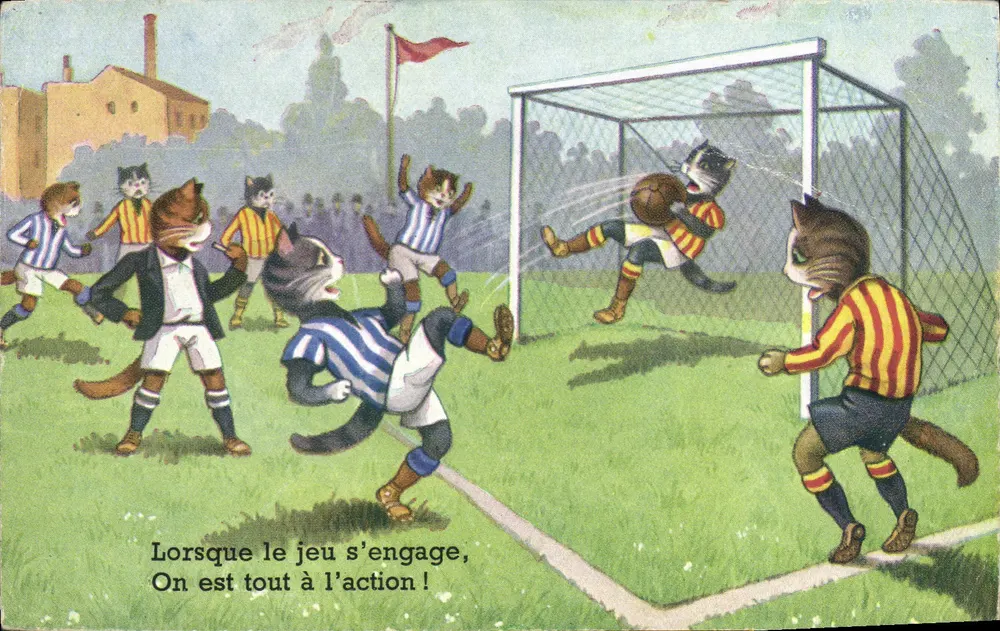 Fußballspiel zwischen Katzen — Ausgabe M.D. Paris - Vorderseite