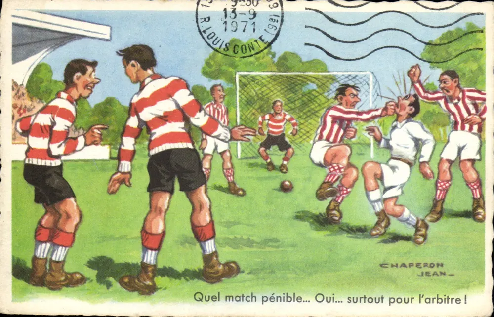 Jogo de futebol — cena cômica — Chaperon Jean - Frente