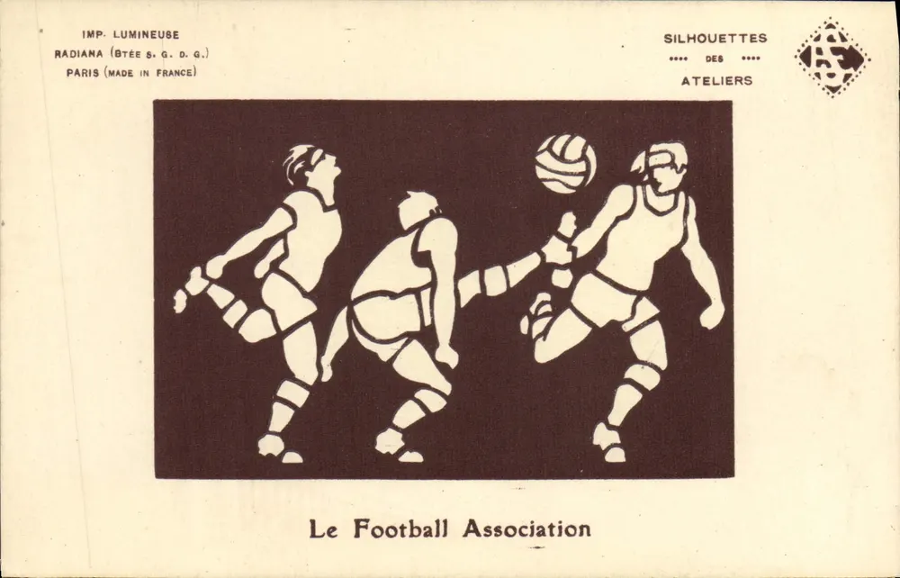 Associação de Futebol — Silhuetas dos Ateliers Radiana — Paris (Feito na França) - Frente