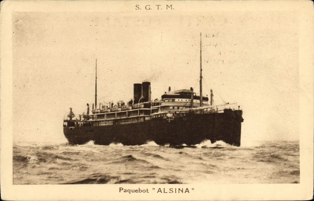 Transbordador "ALSINA" — S.G.T.M. — Sociedad General de Transportes Marítimos - Anverso