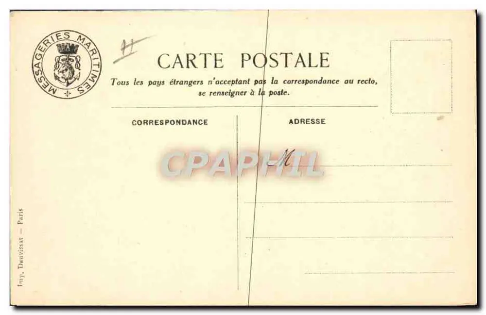 Luxuskabine — Messageries Maritimes — André Lebon - Rückseite