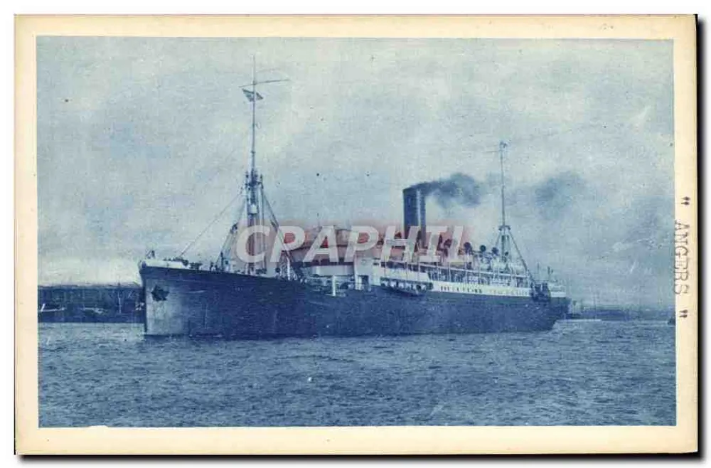 S/S "Angers" — Dampfschiff der Compagnie des Messageries Maritimes — unbekannter Verlag, Seriennummer III - Vorderseite