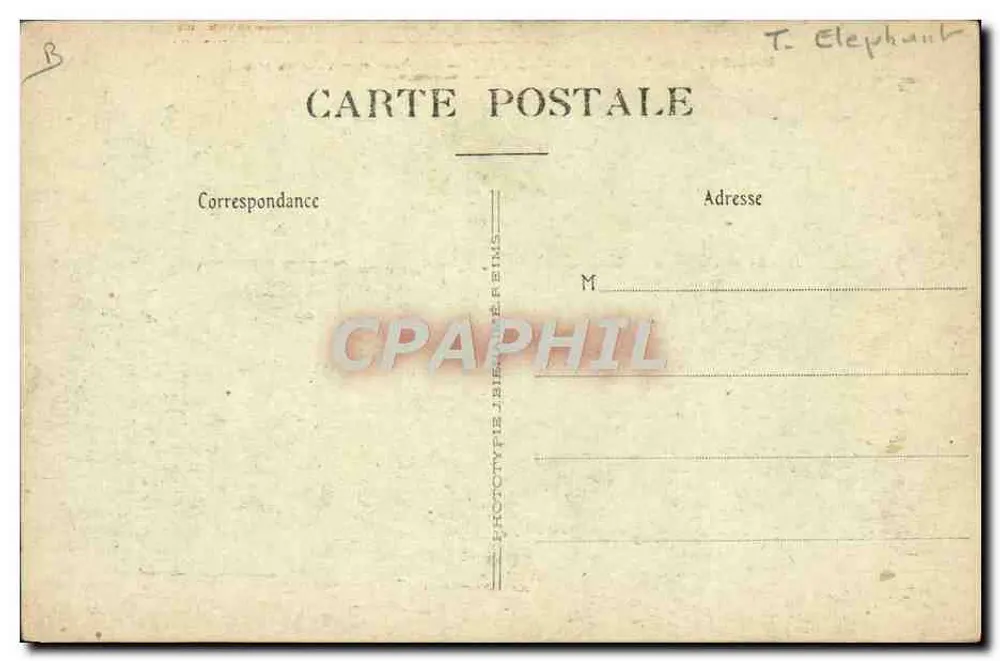 Missions des P.P. du Saint-Esprit — Gefangenes Elefant beim Arbeiten - Rückseite