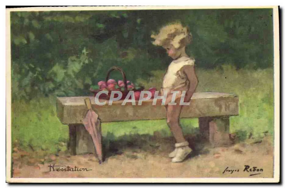 Zögern — Kind vor einem Obstbrett — Joyes Redon - Vorderseite