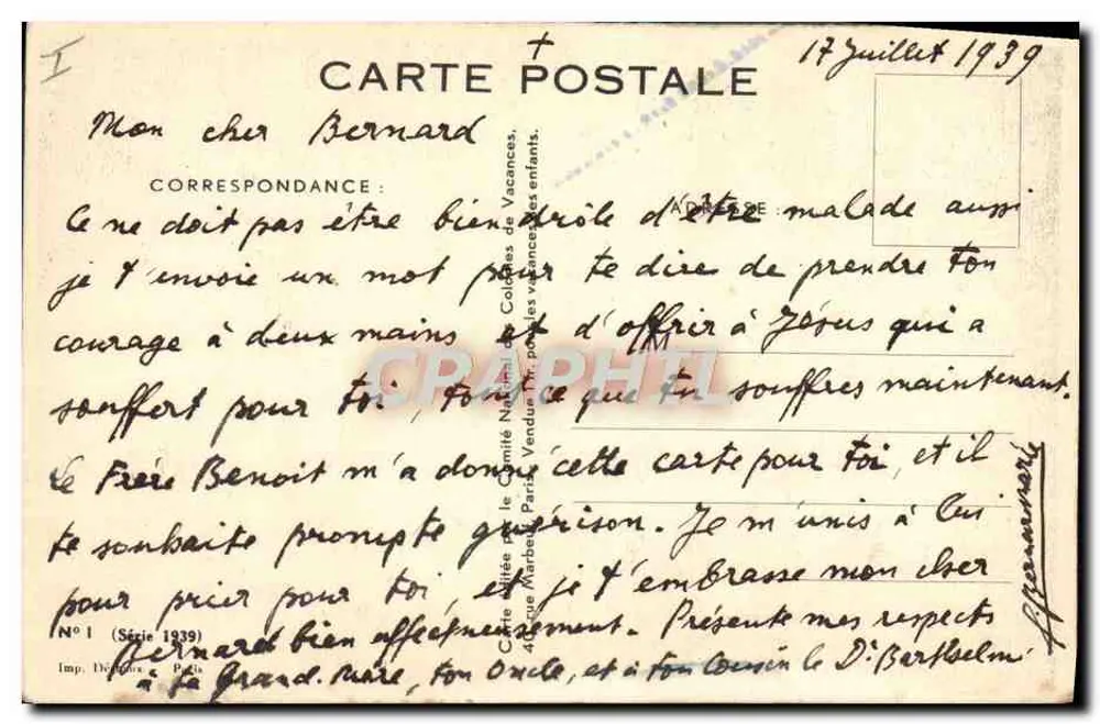 Zögern — Kind vor einem Obstkorb — Louis Redon - Rückseite