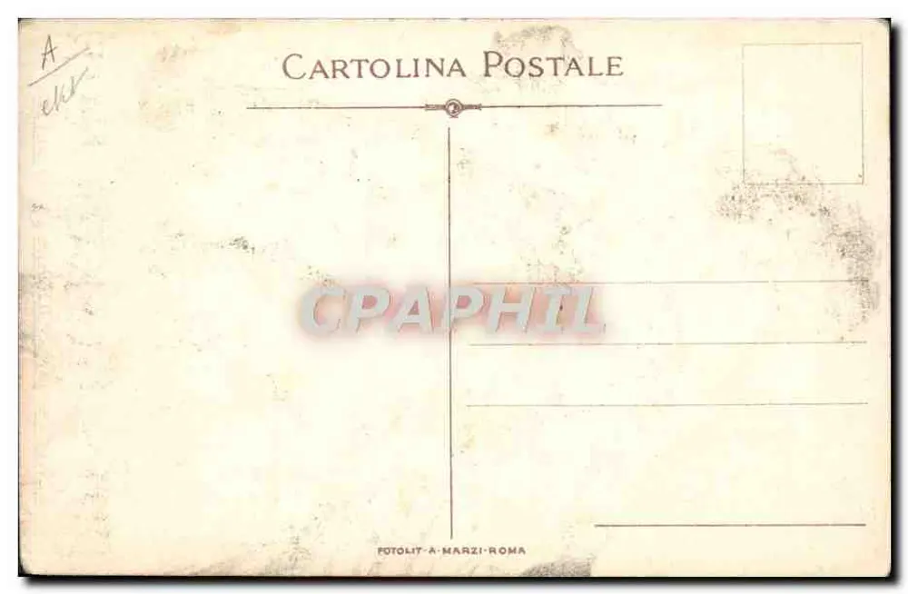 Soldado italiano segurando a bandeira tricolor — publicidade para o Préstito Nazionale — desenho de Mario Borgogni - Verso