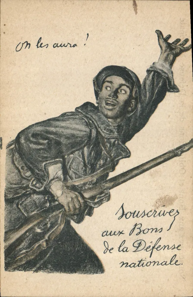 Soldat in Aktion — Patriotischer Slogan — Devambez, Imp. Paris, Visé N° 90 - Vorderseite