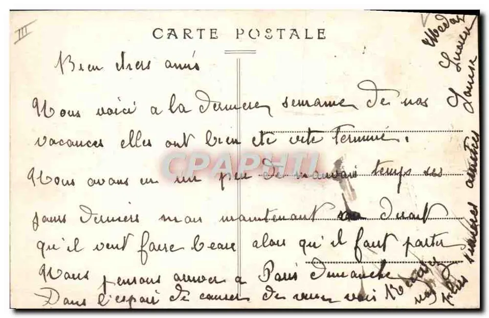Nossas Campinas — O Lavrador — Edit. Douzièch, Rodez - Verso