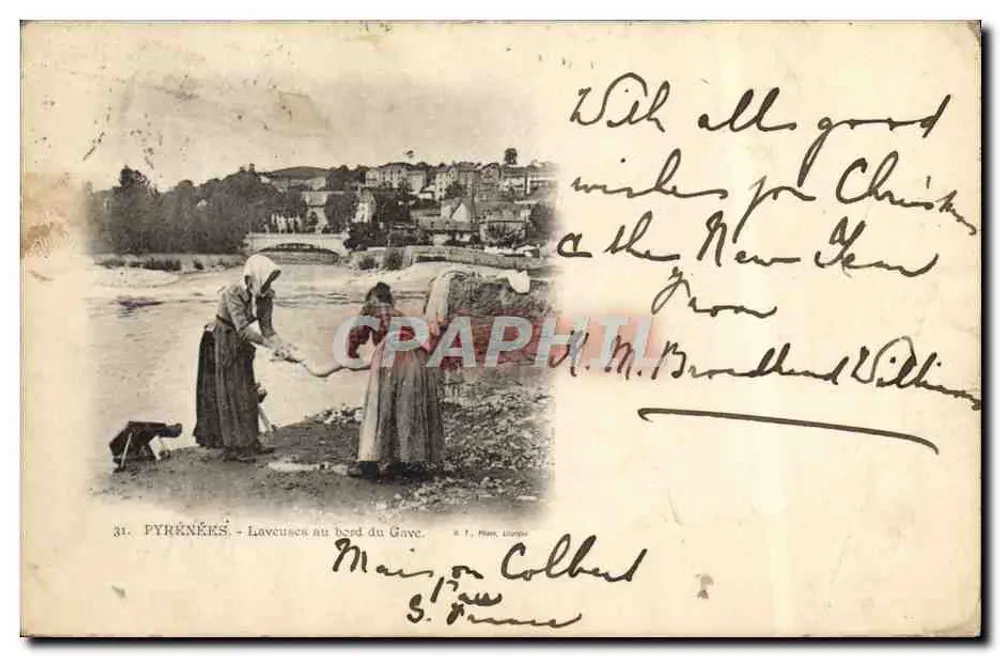 PYRÉNÉES - Laveuses au bord du Gave - éditeur R. F. Marn, Lourdes, n°31 - Frente