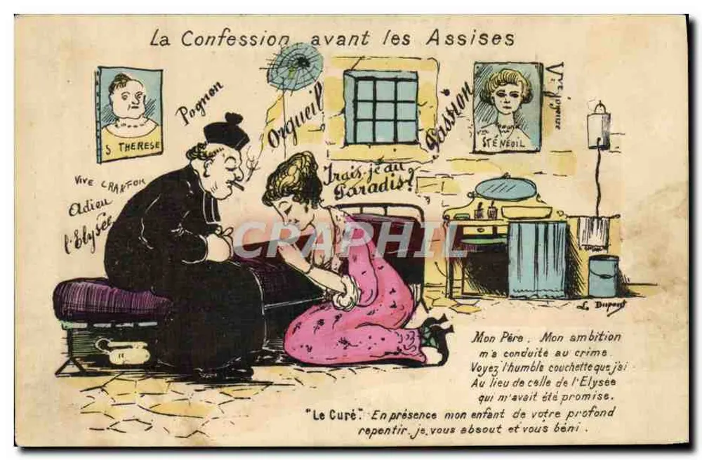 Die Beichte vor den Assisen — politische Karikatur — L. Dupont - Vorderseite