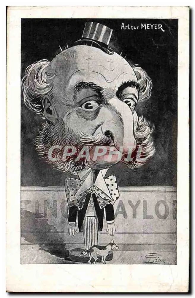Caricatura de Arthur Meyer — editor desconhecido, número de série não visível - Frente