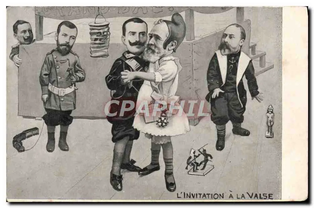 Politische Karikatur — Die Einladung zum Walzer — Verlag nicht sichtbar - Vorderseite