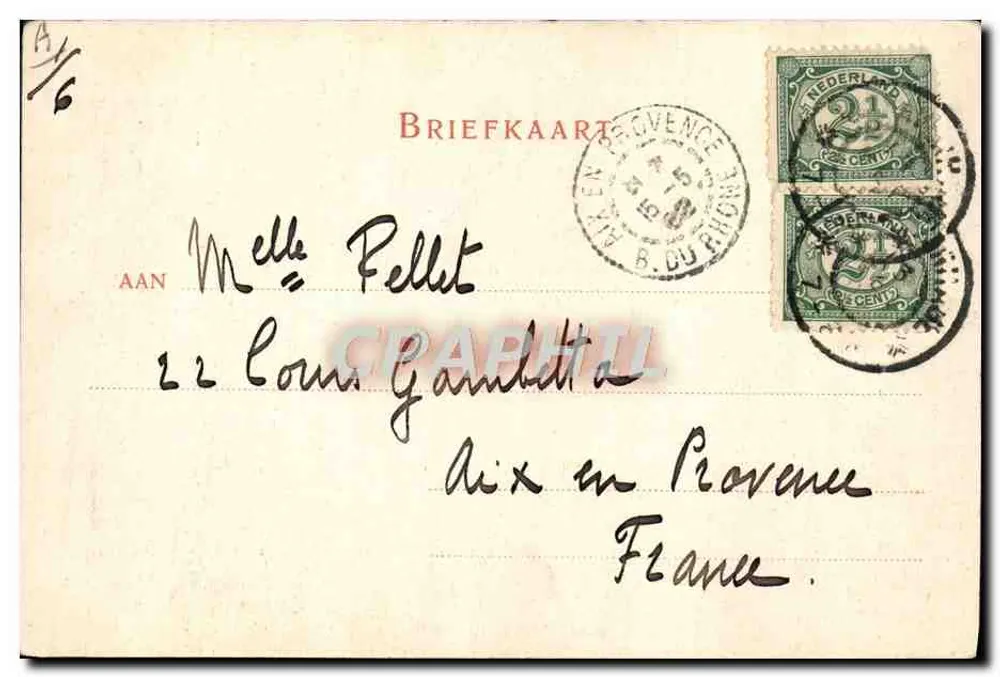 Rainha Wilhelmina dos Países Baixos — retrato de busto — Dr. Trenkler Co., Leipzig, n° 12.630 - Verso