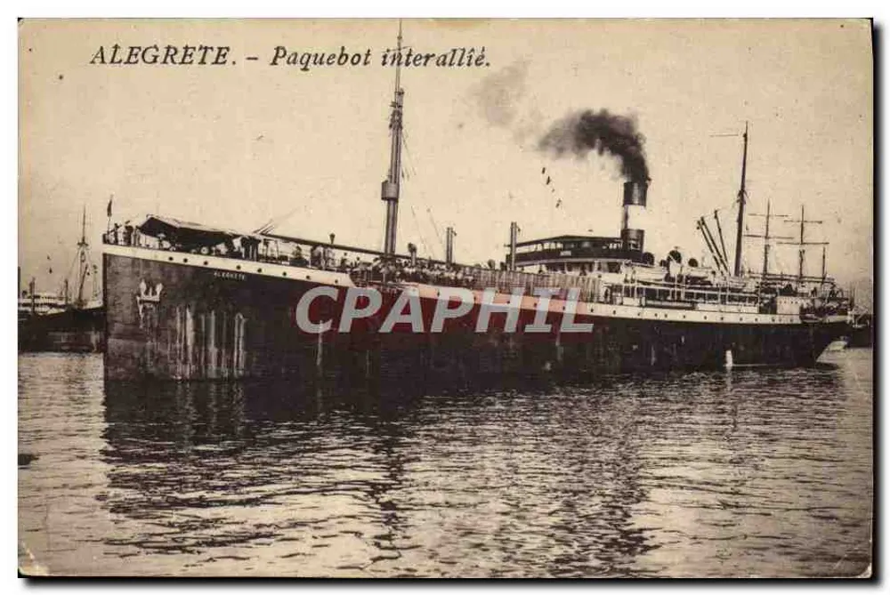 Alegrete — Alliierte Dampfschiff - Vorderseite