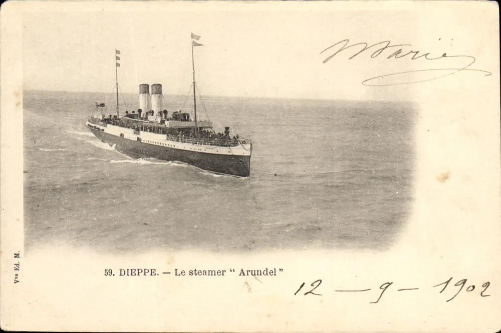 Dieppe — O navio a vapor "Arundel" — Ed. Vro M. - Frente