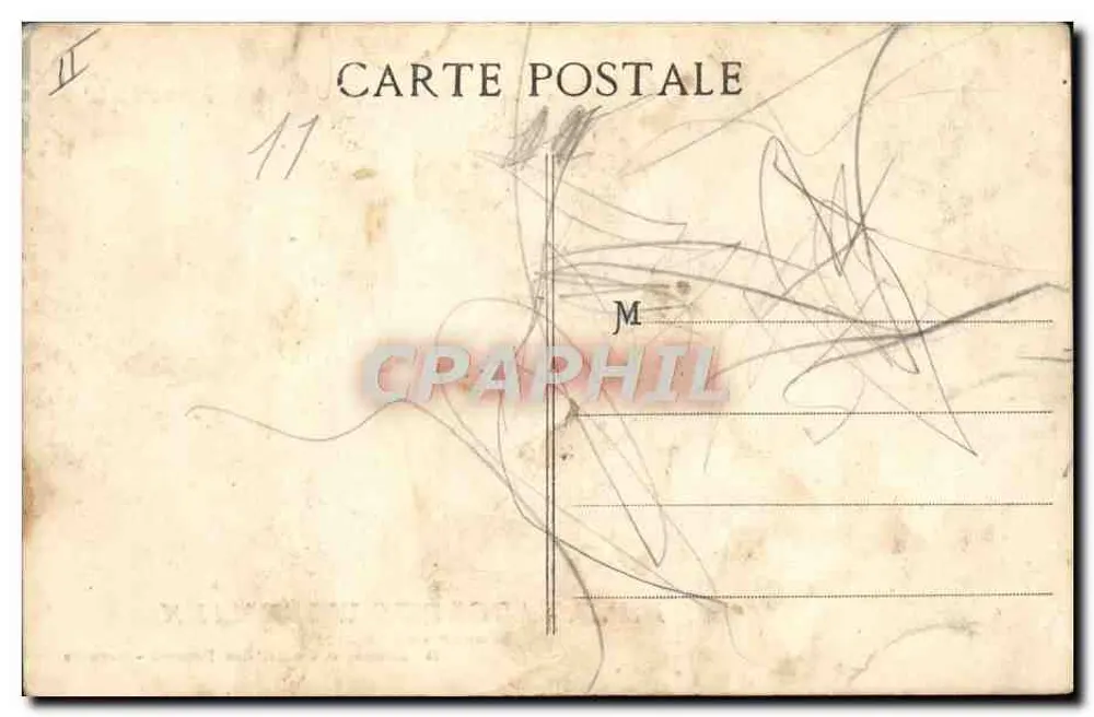 Molo w Pointe de l'Arche — widok nocny z jachtem i parowcem — R.P.D. Adolphe Woermann, Marsylia - Rewers