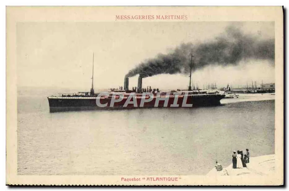 Dampfschiff "Atlantique" — Messageries Maritimes — Verlag F. Detaille, Marseille - Vorderseite