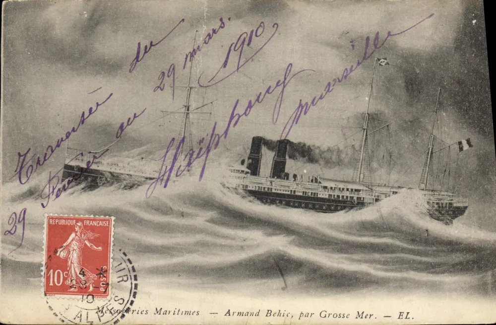 Dampfschiff — Messageries Maritimes — Armand Behic, von Grosse Mer. — EL. - Vorderseite
