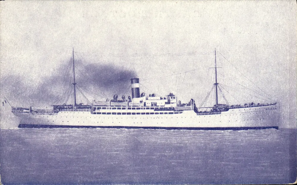 S.S. Braga — Schiff der Fabre Line — Verlag Imp. Maurin et Facks - Vorderseite