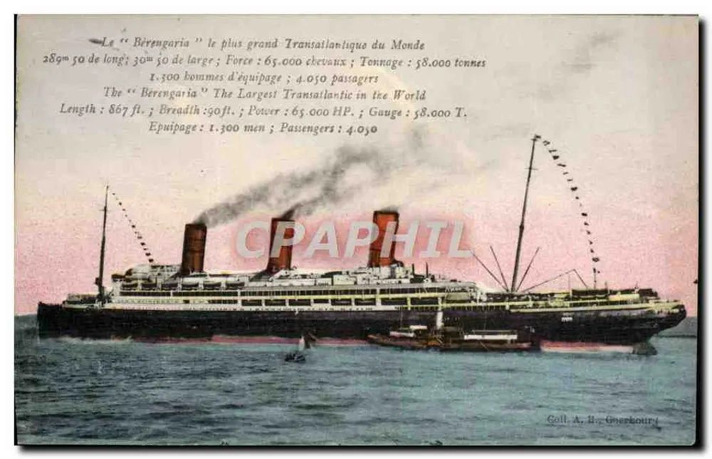 Das "Bérénaria" — das größte Transatlantikschiff der Welt — Goll A. R., Gherbourg - Vorderseite