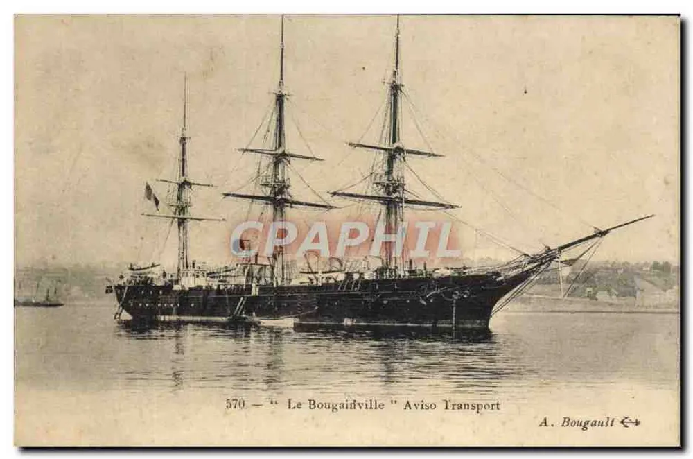 O Bougainville — Aviso de Transporte — A. Bougault n°570 - Frente