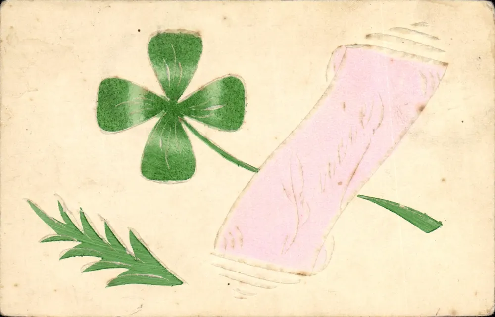 Vierblättriger Klee — Illustration — Verlag und Seriennummer nicht lesbar - Vorderseite