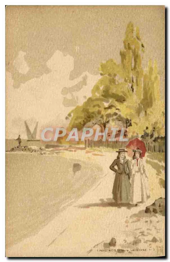 Duas mulheres à sombra de árvores — Lausanne — F. PIVOT & C°, LAUSANNE, n° 131 - Frente