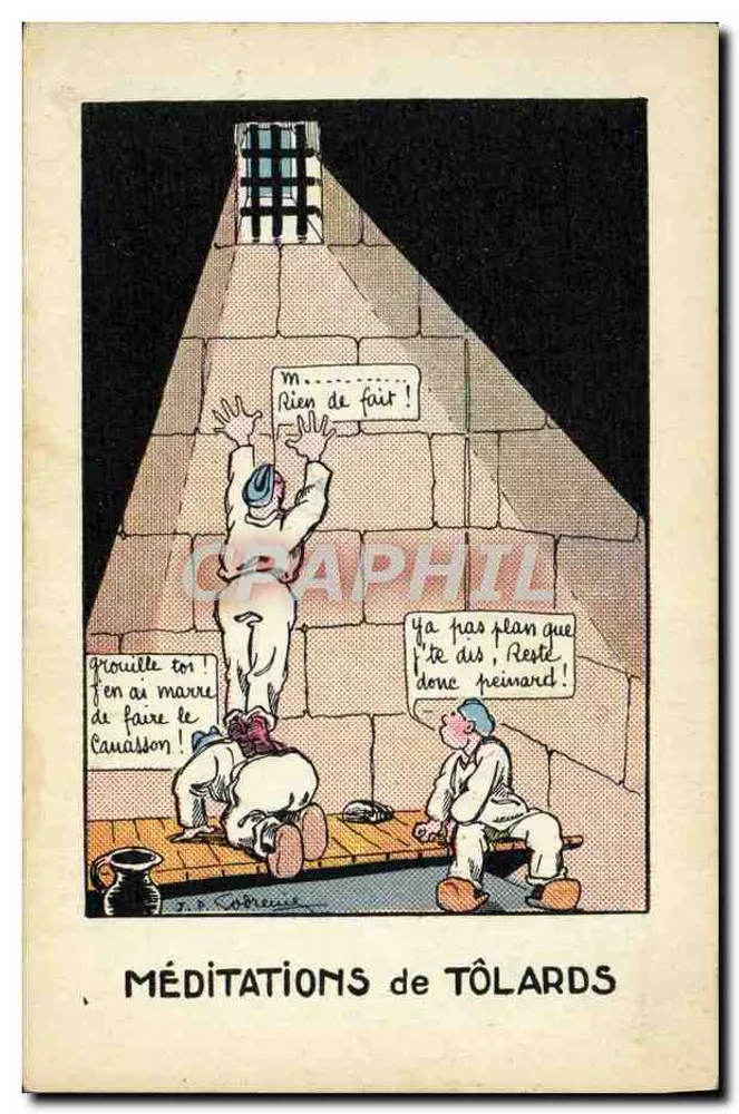 Meditationen von Tôlards — Karikatur von Gefangenen — J. Robresse - Vorderseite