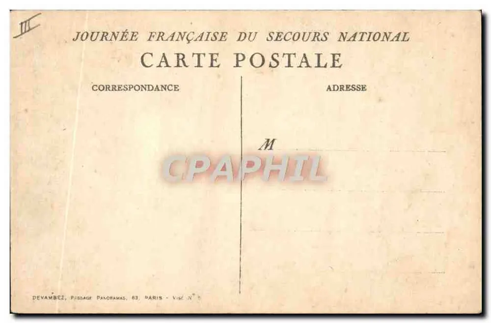 Rettung einer Familie — Französischer Tag des Nationalen Hilfswerks — Devambez, Paris - Rückseite
