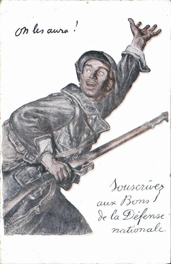 Soldat in Aktion — Patriotischer Slogan — Devambez, Imp. Paris, N° 90 - Vorderseite
