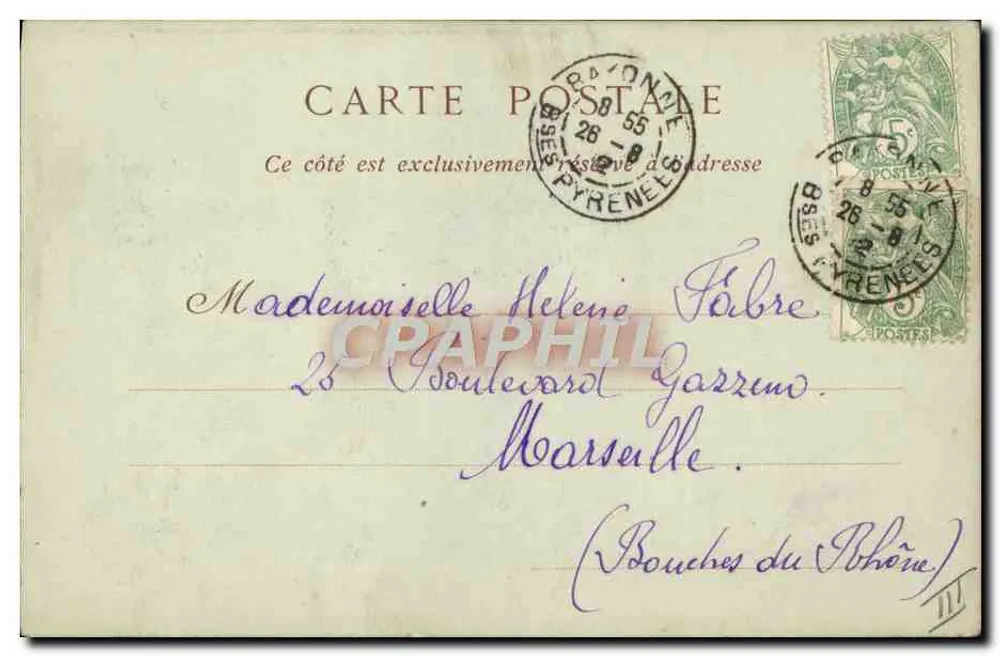 Mulher jovem basca — Bayonne — Editor anônimo, n° 52 - Verso