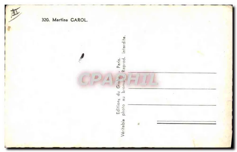 मार्टिन CAROL — फोटो सैम लेविन — एडिशन्स डू जिओकास, पेरिस, संख्या 320 - पीछे