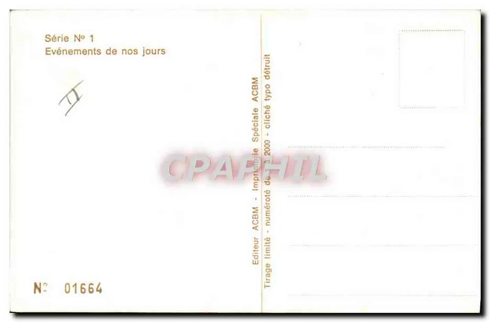 Besuch des Papstes Johannes Paul II. in Frankreich — Karikatur auf dem Zug — Verlag ACBM, Serie N°1 - Rückseite