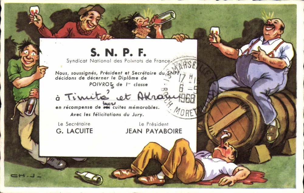 Comemoração do Diploma de Poivrot de 1ª Classe — S.N.P.F. — edição 1960 - Frente