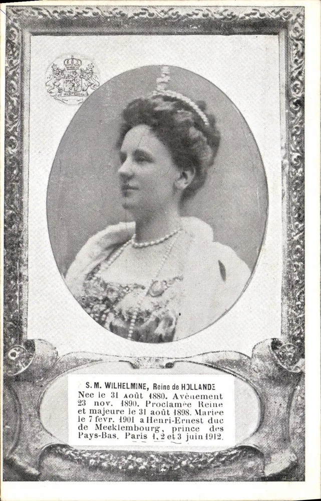 S.M. Wilhelmine, Königin der Niederlande — Offizielles Portrait — A.M.L. Paris - Vorderseite