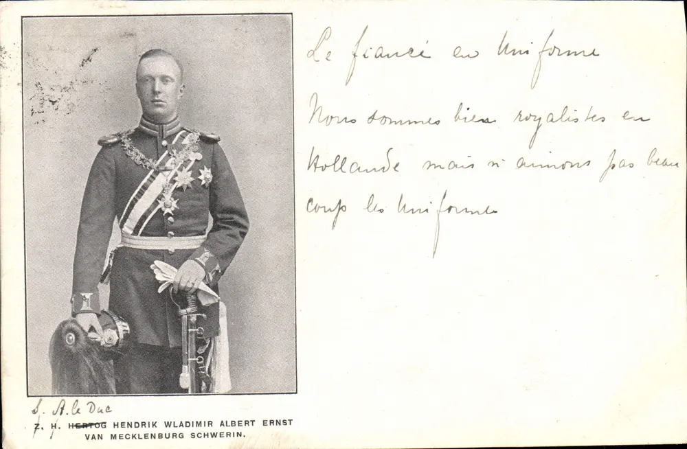 Prinz Hendrik Wladimir Albert Ernst von Mecklenburg-Schwerin — in Uniform — Z. H. PRINZ HENDRIK WLADIMIR ALBERT ERNST VON MECKLENBURG SCHWERIN. - Vorderseite