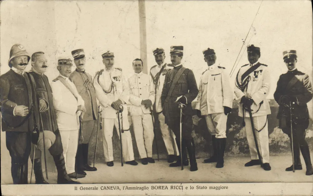 General Caneva, Admiral Borea Ricci und der Generalstab — Italien, 1917 - Vorderseite