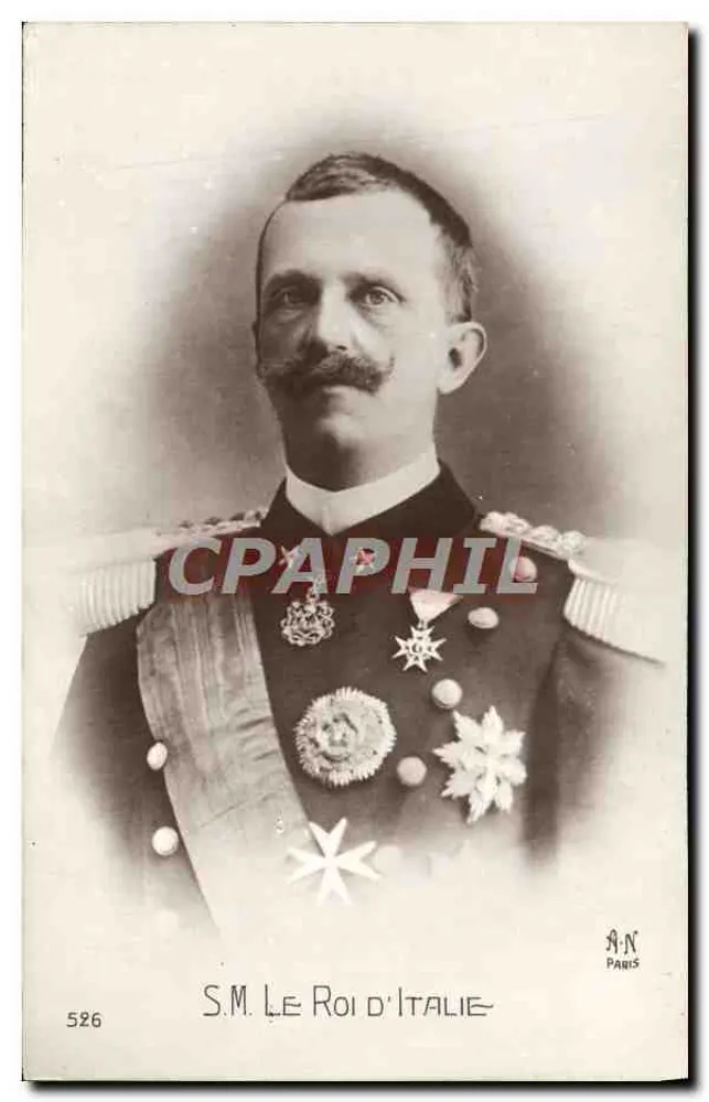 S.M. O Rei da Itália — retrato oficial — A.N. Paris, n° 526 - Frente