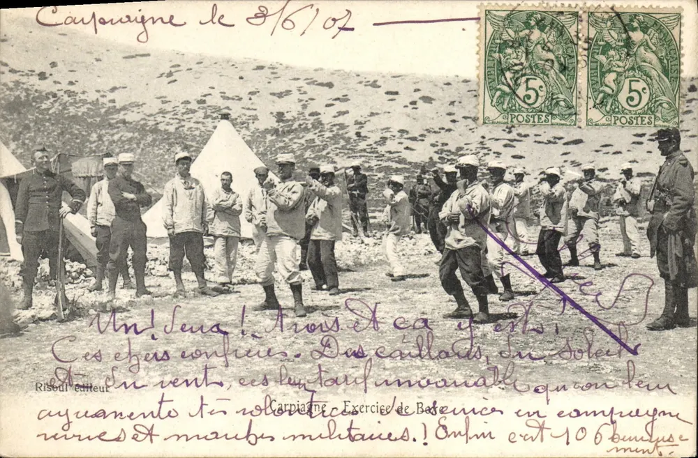 Campanha de 1907 — Exercício de Basse-Corse — Risoul editor - Frente