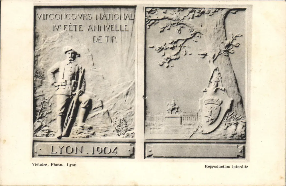 Nationaler Schießwettbewerb — Lyon 1904 — Sieg, Foto., Lyon - Vorderseite
