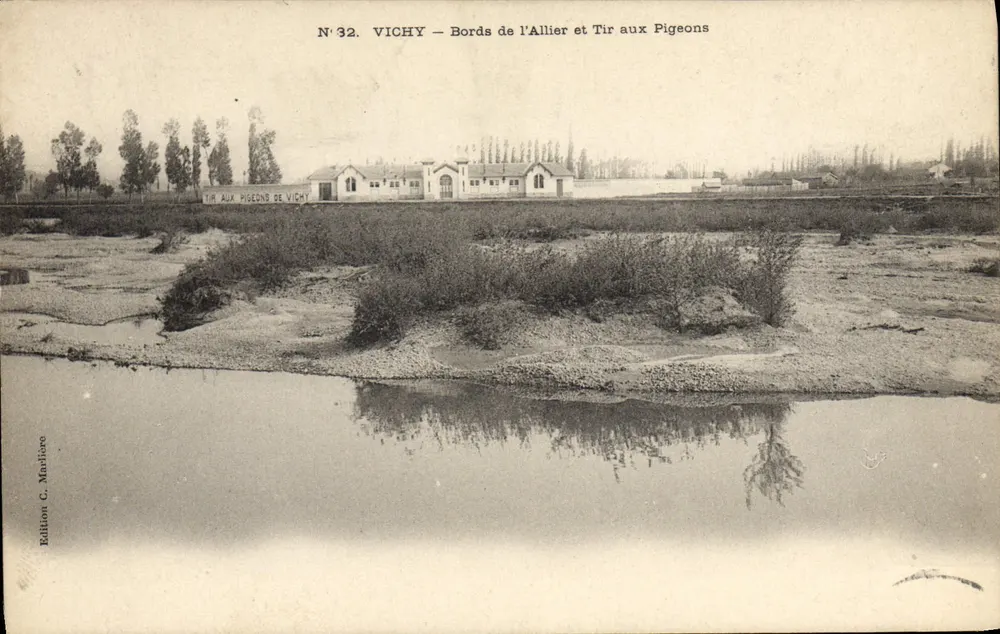 Vichy — Ufer der Allier und Taubenschuss — Edition C. Marlière, Nr. 32 - Vorderseite
