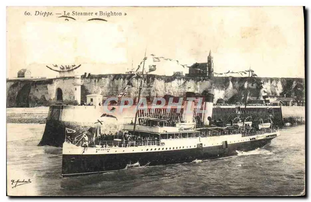 Dieppe — O Steamer « Brighton » — G. Flandre - Frente