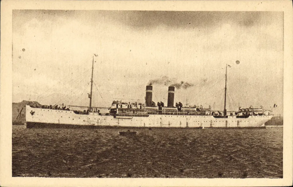 S.S. « BRITANNIA » — Linia francuska Mediteranee — Wydawca FAERE LINE, nr III - Awers