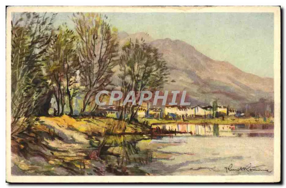 Vista de aldeia à beira de um lago — Origlio — editor não identificado, n° 815 - Frente