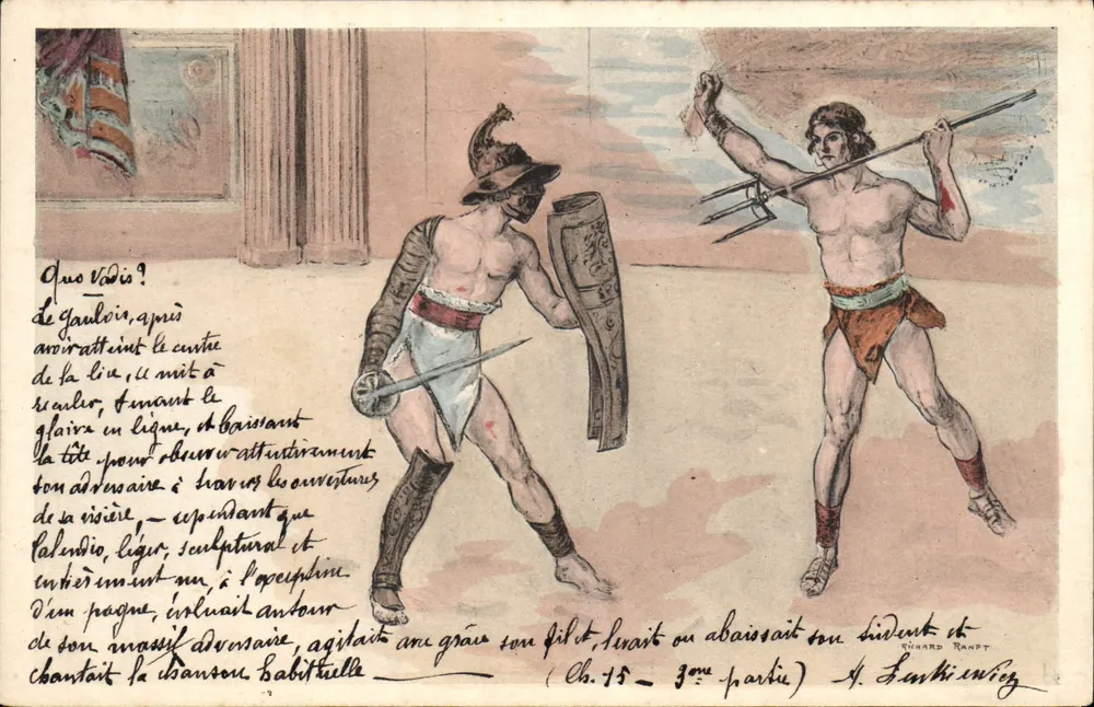 Kampf der Kelten und Sabiner — Szene aus dem Stück 'Calendio' — Verlag Richard Rampf, Nr. 3. Teil - Vorderseite