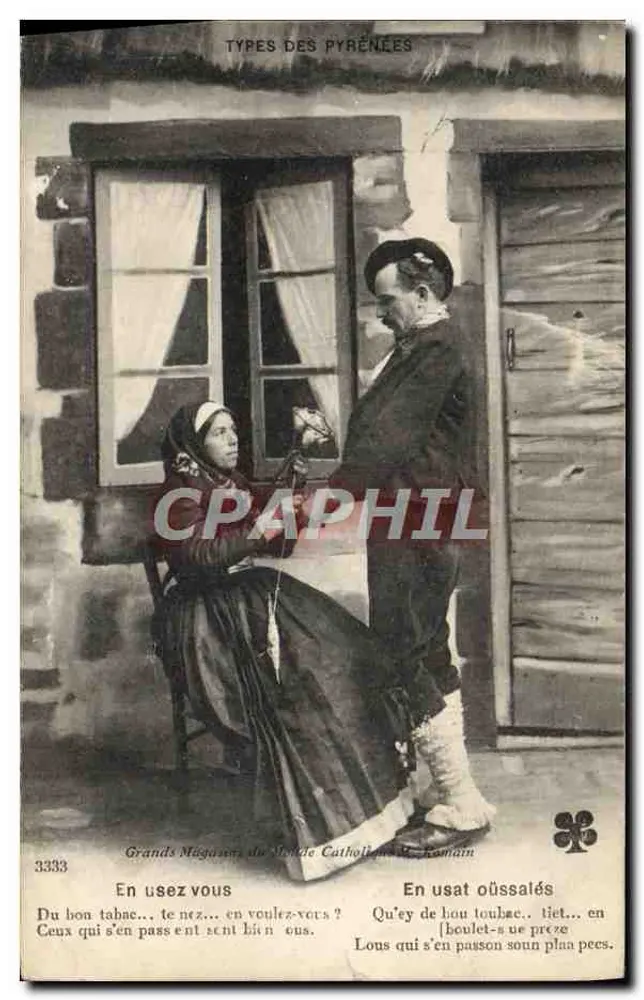Tipos das Pirineus — Grandes Magasins de la Belle Catholique, Romain — n°3333 - Frente