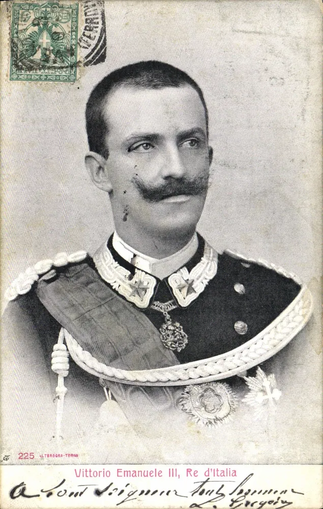 Vittorio Emanuele III, Koning van Italië — militair portret — ULTEROGRA-TERNI n°225 - Voorkant